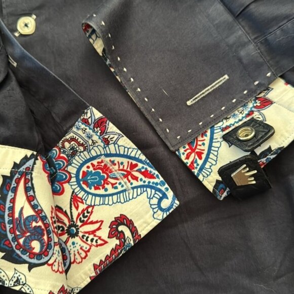 Bertigo 5(XL) Blue Contrast Cuff Dress Shirt - Picture 4 of 6